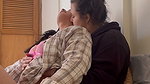 Early morning kissing and cuddling session