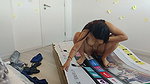 Fucking my friend’s mother through a hole in a box, she thought I was her husband