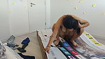 Fucking my friend’s mother through a hole in a box, she thought I was her husband