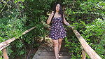 Hiker interrupts outdoor photo session