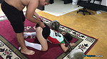 I help my step-sister exercise her beautiful pink and tight pussy