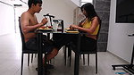I invited my neighbor to dinner but she wants to eat my cock