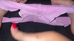 I show my cameltoe in pov pov close-up in short shorts at dawn (short pajamas touching the creamy pussy)
