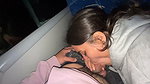 I suck an unknown passenger on a real bus and he cums in my mouth