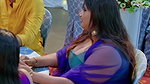 Busty malayali serial actrees in blue costume 1