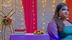 Busty malayali serial actrees in blue costume 1