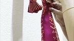 Malayali sexy Fleshy lady hot saree drape deep big navel in red saree 1