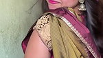 bengali lady sexy big deep navel in maroon saree 1