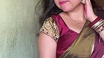 bengali lady sexy big deep navel in maroon saree 1