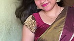 bengali lady sexy big deep navel in maroon saree 1