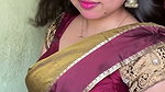 bengali lady sexy big deep navel in maroon saree 1