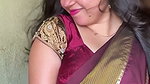 bengali lady sexy big deep navel in maroon saree 1
