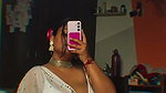 busty punjabl lady cleavage in white saree 1