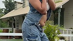 chubby desi lady in white crop top sexy navel 1