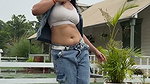 chubby desi lady in white crop top sexy navel 1