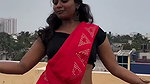 tamil dusky lady hot navel in red saree 1