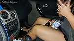 Horny Housewife Fucks the Delivery Guy Outdoor in His Car at Night