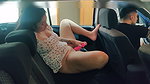 Horny stepmom almost caught masturbating her stepson’s friend car