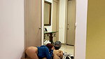 Horny teen seduces the delivery man to fuck him in the hallway – Angel Cruz & Celeste Alba