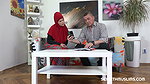 Ema Ribeiro – Sexy bitch in red hijab really loves hard cocks