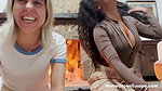 Scarlett Taylor & Juliana Europe – Amateur foursome by the fireplace