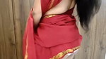Red Saree with Hot Expression Part 1