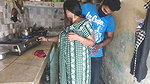 Desi Bhabhi Big Boobs Cleavage Tease in Kitchen Hot Indian Village Girls Exposed