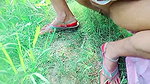 desi bhabhi urineing in the field before fucking