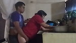 Fucking the Maid in the Kitchen When My Wife Is in the Living Room
