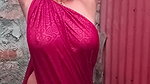 Riya bhabhi hot cleavage and backless show bathing vlog 2