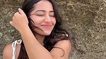 SYMRAN KAUR IRRESISTIBLE FLAUNTING CLEAVAGE YUMM AT BEACH 2