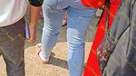 Tight Indian PAWG in Jeans at festival 2