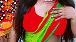 My sister-in-law looks great in a saree today.