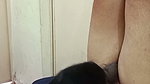 Naughty Wife Blowjob to Husband When He Doing Yoga and Cum Slowing on His Face