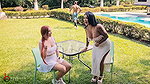 My Busty Boss and Her Big-bootied Friend Swallow My Cock in an Outdoor Threesome