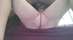 my cuckold hubby licking my pussy and masturbating me with a balloon before a rough double vaginal penetration