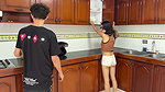My friend’s cuckold gets distracted and his wife’s whore gives me a delicious blowjob in secret