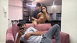 My lover pretends to be a stranger and fucks me really hard in the ass while my cuckold husband is distracted