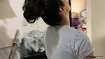 My roommate squeezes her huge tits and gives me her breast milk as a baby