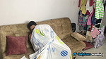 MY WIFE ARRIVES FROM A TRIP SURPRISES ME WITH A GOOD FUCK ON THE COUCH