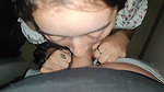 Outdoor dirty mom quickly sucks her lover’s cock in front on the door