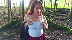 PALE-SKINNED GIRL MASTURBATES IN THE FOREST AND SHOWS HER ASS