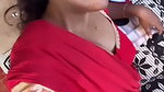 Actress Sabbita Roi seducing in red blouse boobs saree slip2