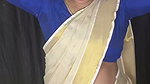 Beautiful homely girl saree wearing boobs in blouse and hot navel show2