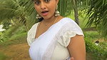 Busty bengali lady tummy na big boobs in white saree2