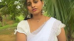 Busty bengali lady tummy na big boobs in white saree2
