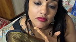 Malayali lady sexy cleavage show in black saree2