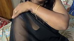 Malayali lady sexy cleavage show in black saree2