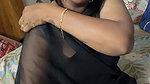 Malayali lady sexy cleavage show in black saree2