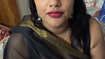 Malayali lady sexy cleavage show in black saree2